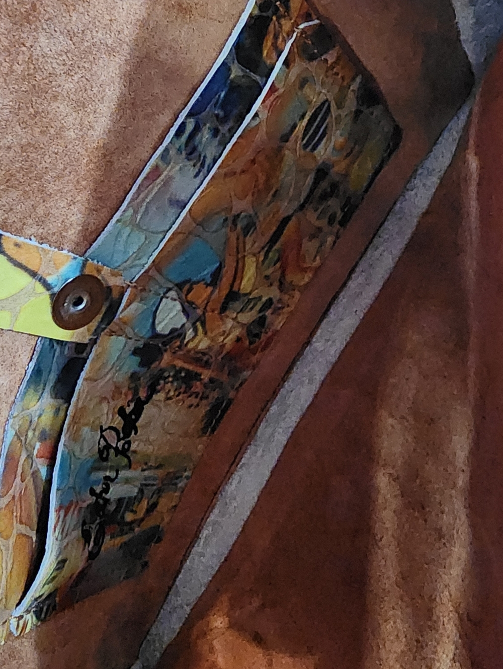 Esther Boken Vintage Embossed 'Bathing Beauty' Printed Leather Crossbody Bag - Picture 7 of 11